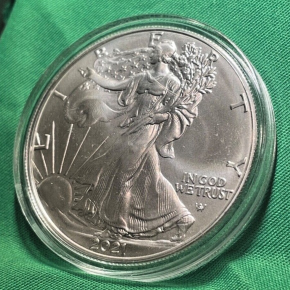2021 W 1 Oz American Silver Eagle Type 2. Uncirculated in Capsule 204861536412 - Picture 3 of 4
